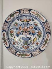 MaxSold Auction: 18th Century Polychrome Delftware Charger / Plate with Floral Urn & Bird Motif, Possibly A - Toronto (Ontario, Canada) SELLER MANAGED Moving Online Auction - 1/2  Wellesley Street East