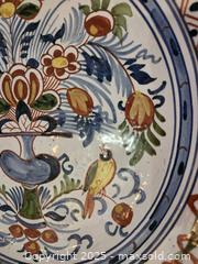 MaxSold Auction: 18th Century Polychrome Delftware Charger / Plate with Floral Urn & Bird Motif, Possibly A - Toronto (Ontario, Canada) SELLER MANAGED Moving Online Auction - 1/2  Wellesley Street East