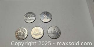 MaxSold Auction: 5 Canadian Dollar Coins – 1972, 1981 & 1982 Designs - Toronto (Ontario, Canada) SELLER MANAGED Moving Online Auction - 1/2  Wellesley Street East