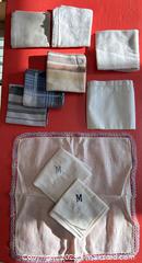 MaxSold Auction: 9 Vintage Handkerchiefs – Linen & Cotton, Monogrammed “M,” Assorted Patterns - Toronto (Ontario, Canada) SELLER MANAGED Moving Online Auction - 1/2  Wellesley Street East