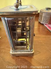 MaxSold Auction: Antique Brass & Glass Carriage Clock with Visible Mechanical Movement - Toronto (Ontario, Canada) SELLER MANAGED Moving Online Auction - 1/2  Wellesley Street East