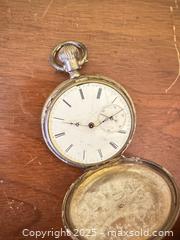 MaxSold Auction: Antique Swiss Pocket Watch in Engraved Silver Case – Marked 800  - Toronto (Ontario, Canada) SELLER MANAGED Moving Online Auction - 1/2  Wellesley Street East