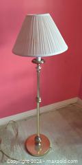 MaxSold Auction: Brass Floor Lamp with Pleated Shade  - Toronto (Ontario, Canada) SELLER MANAGED Moving Online Auction - 1/2  Wellesley Street East