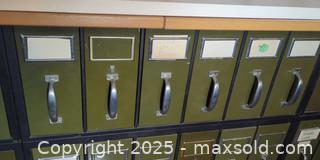 MaxSold Auction: Card Catalog / Library File Drawers – Industrial Storage - Toronto (Ontario, Canada) SELLER MANAGED Moving Online Auction - 1/2  Wellesley Street East