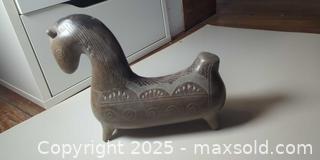 MaxSold Auction: Carved Stone Horse Sculpture with Incised Geometric Decoration  - Toronto (Ontario, Canada) SELLER MANAGED Moving Online Auction - 1/2  Wellesley Street East