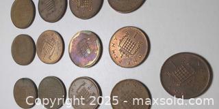 MaxSold Auction: Collection of 21 Vintage UK One Penny Coins – Elizabeth II, Mixed Years & Patinas - Toronto (Ontario, Canada) SELLER MANAGED Moving Online Auction - 1/2  Wellesley Street East