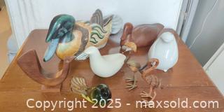 MaxSold Auction: Collection of Hand-Carved Wooden & Glass Bird Figures – Folk Art & Nature Decor  - Toronto (Ontario, Canada) SELLER MANAGED Moving Online Auction - 1/2  Wellesley Street East