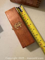 MaxSold Auction: Collection of Handcrafted Wooden Boxes & Match Holders – Mixed Woods, Lined & Decorative  - Toronto (Ontario, Canada) SELLER MANAGED Moving Online Auction - 1/2  Wellesley Street East