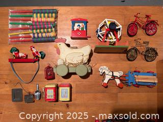 MaxSold Auction: Collection of Vintage-Style Tin & Wooden Toys – Mixed Lot - Toronto (Ontario, Canada) SELLER MANAGED Moving Online Auction - 1/2  Wellesley Street East