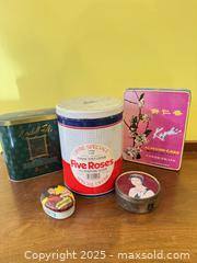 MaxSold Auction: Collection of Vintage Five Roses Flour & Assorted Decorative Tin Containers - Toronto (Ontario, Canada) SELLER MANAGED Moving Online Auction - 1/2  Wellesley Street East