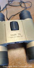 MaxSold Auction: Compact 12×25 TS Binoculars with Case & Neck Strap  - Toronto (Ontario, Canada) SELLER MANAGED Moving Online Auction - 1/2  Wellesley Street East