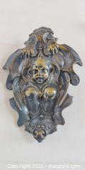 MaxSold Auction: Decorative Cast Metal Door Knocker with Ornamental Shield & Chain Pull – Gothic/Victorian  - Toronto (Ontario, Canada) SELLER MANAGED Moving Online Auction - 1/2  Wellesley Street East