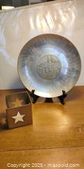 MaxSold Auction: Decorative Pewter Wall Plate – Neuchâtel Castle, Switzerland + Star Metal Candle Holder - Toronto (Ontario, Canada) SELLER MANAGED Moving Online Auction - 1/2  Wellesley Street East