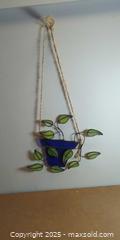 MaxSold Auction: Decorative Stained Glass Hanging Planter with Green Leaf Design  - Toronto (Ontario, Canada) SELLER MANAGED Moving Online Auction - 1/2  Wellesley Street East