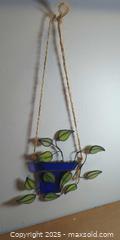 MaxSold Auction: Decorative Stained Glass Hanging Planter with Green Leaf Design  - Toronto (Ontario, Canada) SELLER MANAGED Moving Online Auction - 1/2  Wellesley Street East
