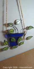 MaxSold Auction: Decorative Stained Glass Hanging Planter with Green Leaf Design  - Toronto (Ontario, Canada) SELLER MANAGED Moving Online Auction - 1/2  Wellesley Street East