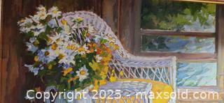 MaxSold Auction: Dorothy Mould Signed Oil Painting “Room With a View” – Framed Floral & Wicker Chair Interi - Toronto (Ontario, Canada) SELLER MANAGED Moving Online Auction - 1/2  Wellesley Street East