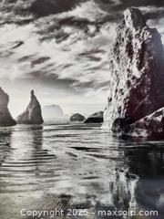 MaxSold Auction: Framed Black & White Coastal Photograph – “Bandon Evening Glow” by Stephanie Ames - Toronto (Ontario, Canada) SELLER MANAGED Moving Online Auction - 1/2  Wellesley Street East