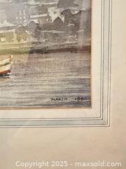 MaxSold Auction: Framed Harbour Watercolour by Allan Southorn — Signed & Dated March 1980  - Toronto (Ontario, Canada) SELLER MANAGED Moving Online Auction - 1/2  Wellesley Street East