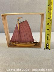 MaxSold Auction: Framed Model Fishing Boat “Vissersboot” – Hoogaars Type (Dutch), with Description Plaque  - Toronto (Ontario, Canada) SELLER MANAGED Moving Online Auction - 1/2  Wellesley Street East