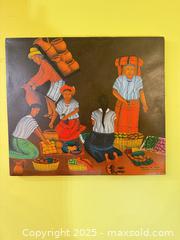 MaxSold Auction: Guatemalan Folk Art Painting “Mercado de Noche, Cristóbal Cholotío” with Original Spanish  - Toronto (Ontario, Canada) SELLER MANAGED Moving Online Auction - 1/2  Wellesley Street East