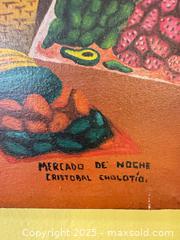 MaxSold Auction: Guatemalan Folk Art Painting “Mercado de Noche, Cristóbal Cholotío” with Original Spanish  - Toronto (Ontario, Canada) SELLER MANAGED Moving Online Auction - 1/2  Wellesley Street East