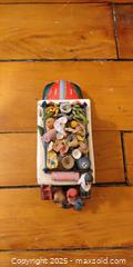 MaxSold Auction: Hand-Painted Folk Art Bus Figurine with Miniature Passengers & Roof Cargo - Toronto (Ontario, Canada) SELLER MANAGED Moving Online Auction - 1/2  Wellesley Street East