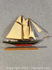 MaxSold Auction: Handmade Wooden Model Schooner “The Bluenose” on Display Base - Toronto (Ontario, Canada) SELLER MANAGED Moving Online Auction - 1/2  Wellesley Street East