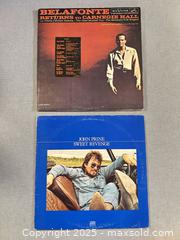 MaxSold Auction: Harry Belafonte – Returns to Carnegie Hall & John Prine – Sweet Revenge (2 Vinyl LPs)  - Toronto (Ontario, Canada) SELLER MANAGED Moving Online Auction - 1/2  Wellesley Street East