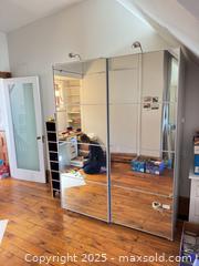 MaxSold Auction: IKEA Wardrobe Unit (5 ft Wide) with Mirrored Sliding Doors & Interior Storage - Toronto (Ontario, Canada) SELLER MANAGED Moving Online Auction - 1/2  Wellesley Street East