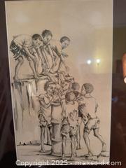 MaxSold Auction: Kenyan Street Children (‘Parking Boys’), c. 1980s – Signed Charcoal Drawing - Toronto (Ontario, Canada) SELLER MANAGED Moving Online Auction - 1/2  Wellesley Street East