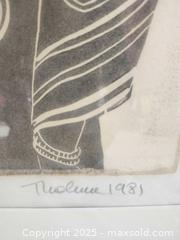 MaxSold Auction: Limited Edition Linocut Print with Two Figures, Signed & Numbered – Thelume, 1981 - Toronto (Ontario, Canada) SELLER MANAGED Moving Online Auction - 1/2  Wellesley Street East
