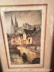 MaxSold Auction: Lucy Garnot – “Chartres, La Rue du Bourg” French Etching - Toronto (Ontario, Canada) SELLER MANAGED Moving Online Auction - 1/2  Wellesley Street East