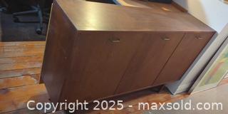 MaxSold Auction: Mid-Century Style Wooden Credenza / Storage Cabinet with Adjustable Shelving  - Toronto (Ontario, Canada) SELLER MANAGED Moving Online Auction - 1/2  Wellesley Street East