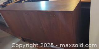 MaxSold Auction: Mid-Century Style Wooden Credenza / Storage Cabinet with Adjustable Shelving  - Toronto (Ontario, Canada) SELLER MANAGED Moving Online Auction - 1/2  Wellesley Street East