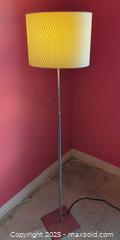 MaxSold Auction: Modern Brushed Nickel Floor Lamp With Textured Drum Shade - Toronto (Ontario, Canada) SELLER MANAGED Moving Online Auction - 1/2  Wellesley Street East