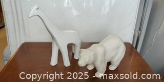 MaxSold Auction: Modern White Ceramic Animal Figurines – Giraffe & Bear (2 Pieces) - Toronto (Ontario, Canada) SELLER MANAGED Moving Online Auction - 1/2  Wellesley Street East