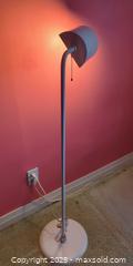 MaxSold Auction: Modern White Floor Lamp with Curved Arm and Pull-Chain Shade - Toronto (Ontario, Canada) SELLER MANAGED Moving Online Auction - 1/2  Wellesley Street East