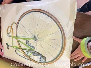 MaxSold Auction: Original Bicycle Painting on Paper – “Track Bike Sketch #5” by Bicycle Paintings - Toronto (Ontario, Canada) SELLER MANAGED Moving Online Auction - 1/2  Wellesley Street East