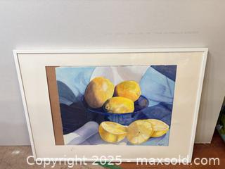MaxSold Auction: Original Watercolour “Lemons” by Libby Jutras of Salt Spring Island Framed, 28” x 36” - Toronto (Ontario, Canada) SELLER MANAGED Moving Online Auction - 1/2  Wellesley Street East