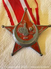 MaxSold Auction: Ottoman Empire WWI War Medal “Gallipoli Star” with Ribbon, Red Enamel - Toronto (Ontario, Canada) SELLER MANAGED Moving Online Auction - 1/2  Wellesley Street East