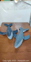 MaxSold Auction: Pair of Denim Blue Whale Plush Toys – “Blue Whale I” by For Small Planet (21”)  - Toronto (Ontario, Canada) SELLER MANAGED Moving Online Auction - 1/2  Wellesley Street East