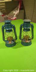 MaxSold Auction: Pair of Dietz Blue Metal Kerosene Lanterns with Glass Globes - Toronto (Ontario, Canada) SELLER MANAGED Moving Online Auction - 1/2  Wellesley Street East