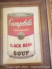 MaxSold Auction: Pair of Framed Vintage Food Labels – Aylmer Green Peas Can Label & Campbell’s Soup Print  - Toronto (Ontario, Canada) SELLER MANAGED Moving Online Auction - 1/2  Wellesley Street East