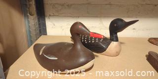 MaxSold Auction: Pair of Hand-Carved Wooden Duck Decoys – Signed “RB” - Toronto (Ontario, Canada) SELLER MANAGED Moving Online Auction - 1/2  Wellesley Street East