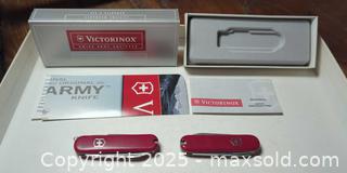 MaxSold Auction: Pair of Victorinox Swiss Army Knives – Classic Models, Red, With Original Boxes & Manuals - Toronto (Ontario, Canada) SELLER MANAGED Moving Online Auction - 1/2  Wellesley Street East