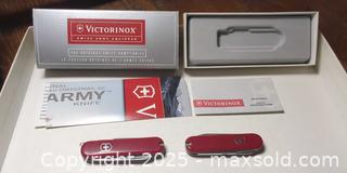 MaxSold Auction: Pair of Victorinox Swiss Army Knives – Classic Models, Red, With Original Boxes & Manuals - Toronto (Ontario, Canada) SELLER MANAGED Moving Online Auction - 1/2  Wellesley Street East