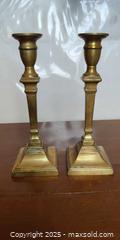 MaxSold Auction: Pair of Vintage Brass Candlesticks – Classic Taper Holders (10” Tall) - Toronto (Ontario, Canada) SELLER MANAGED Moving Online Auction - 1/2  Wellesley Street East