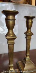 MaxSold Auction: Pair of Vintage Brass Candlesticks – Classic Taper Holders (10” Tall) - Toronto (Ontario, Canada) SELLER MANAGED Moving Online Auction - 1/2  Wellesley Street East