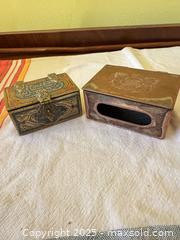 MaxSold Auction: Pair of Vintage Decorative Rectangular Metal Boxes – Mamluk Revival & Heraldic Styles - Toronto (Ontario, Canada) SELLER MANAGED Moving Online Auction - 1/2  Wellesley Street East